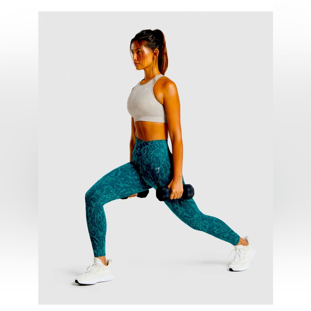 Gymshark Adapt Seamless Animal Collection Leggings in Butterfly Teal